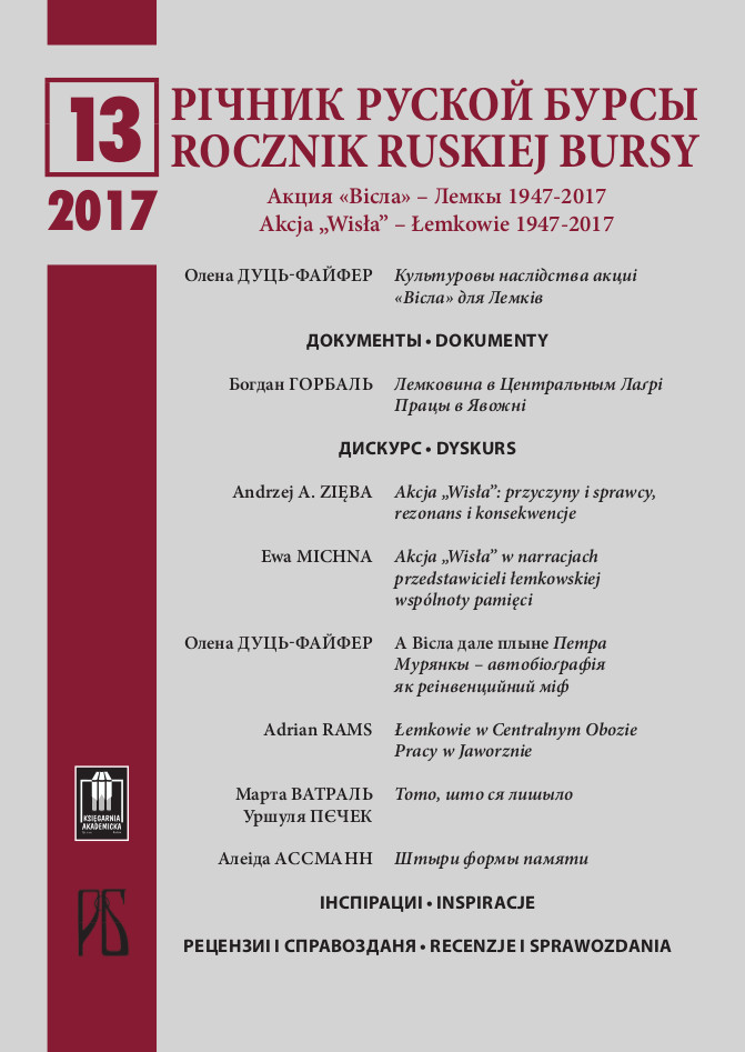 					View Vol. 13 (2017): Akcja „Wisła” – Łemkowie 1947-2017
				