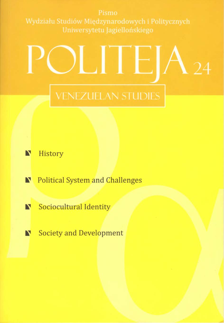 					View Vol. 10 No. 2 (24) (2013): Venezuelan studies
				